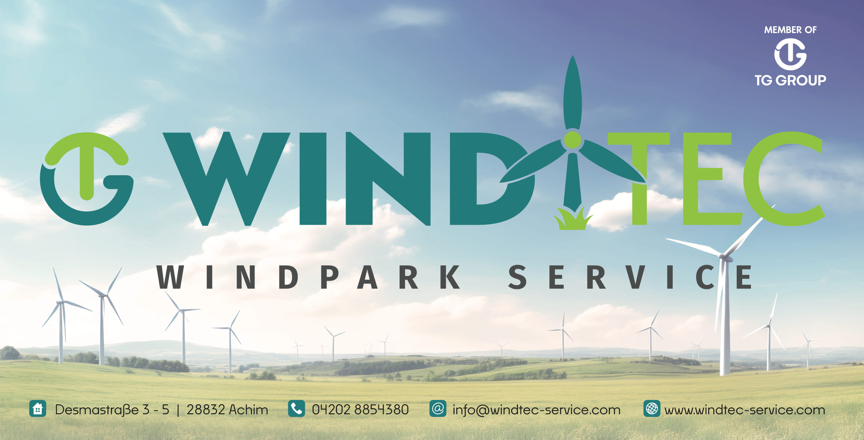 Windpark Service für Windkraftanlagen - TG WindTec GmbH aus Achim bei Bremen.